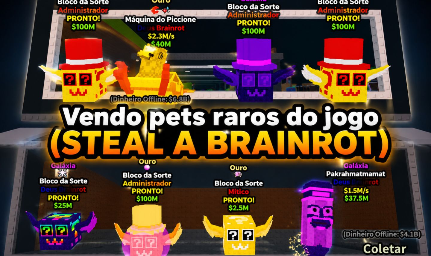Pets raros do jogo (STEAL A BRAINROT) PROMOÇÃO 5R$ CADA