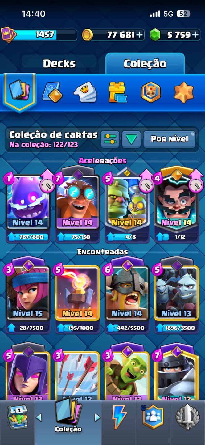 CONTA DE CLASH ROYALE COM EMBLEMA DE 10 ANOS+10K DE TROFÉU+9CARTA EVO+5K DE GEMA