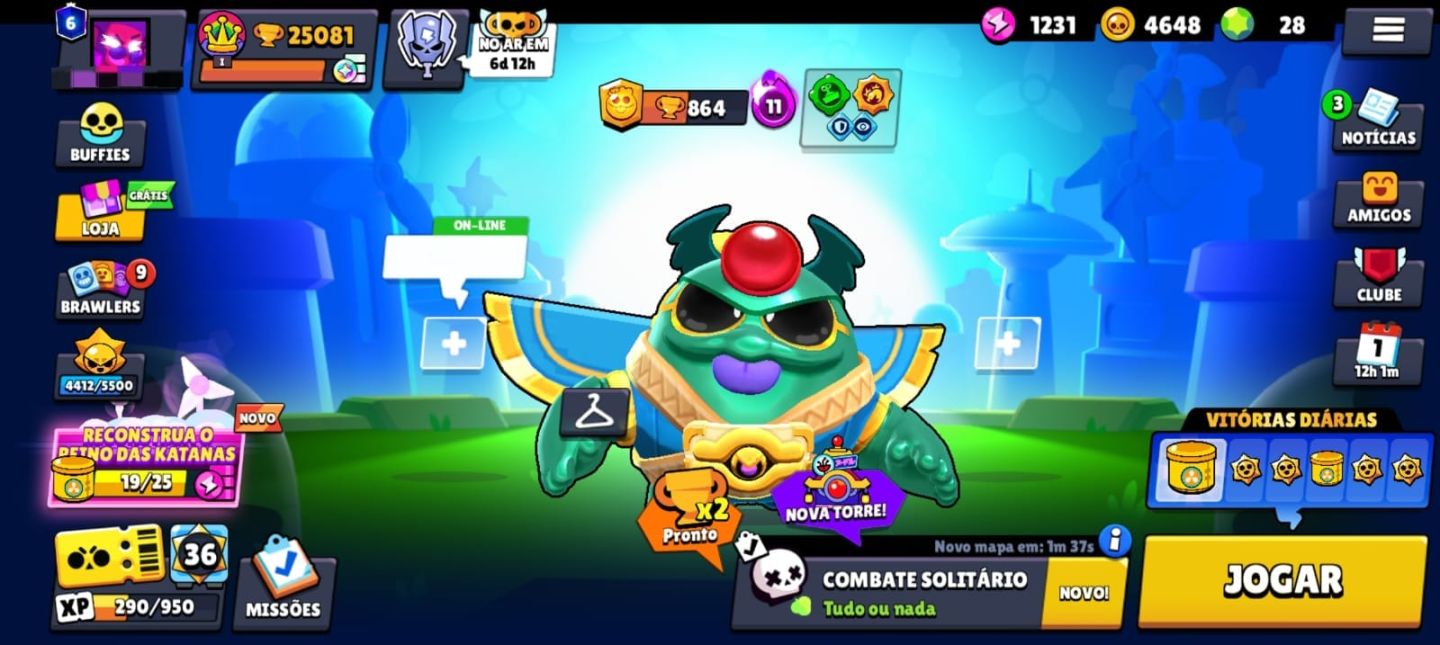CONTA DE BRAWL STARS 25K DE TROFÉUS 82 BRAWLERS