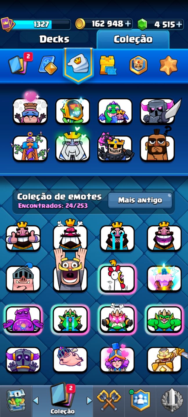 Conta Clash Royale troféus 9.000 + 5.215 gemas + evoluções raras