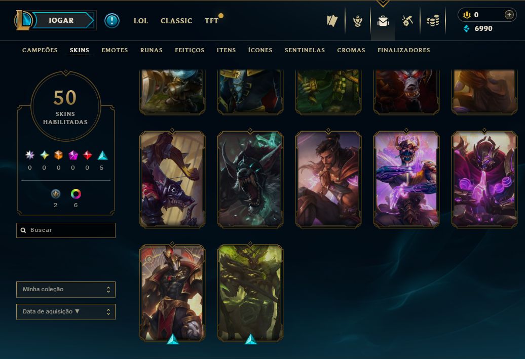 FILA DIAMANTE+ | CONTA LOL BR LVL 38 46 CHAMPS 52 SKINS FULL ACESSO