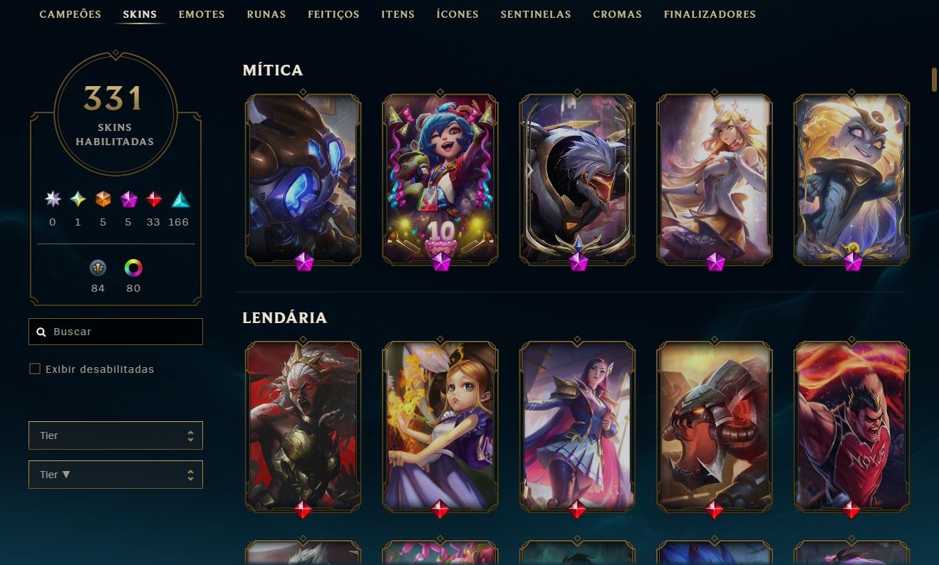 CONTA DE LOL COM 331 SKINS