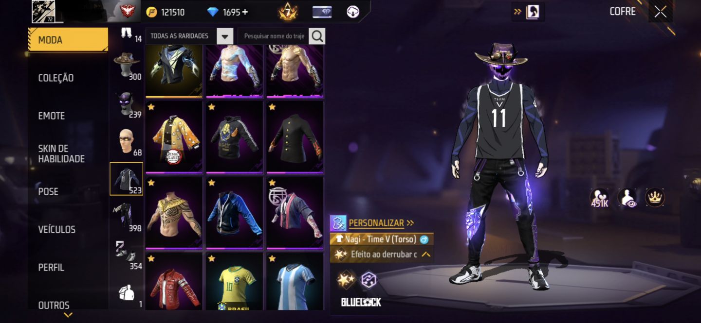 CONTA FREE FIRE RARA PRIME 7 COM 1 e 7 PASSE ANTIGO e+