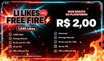 1540 LIKES NO FREE FIRE VIA ID MENOR PREÇO!!!