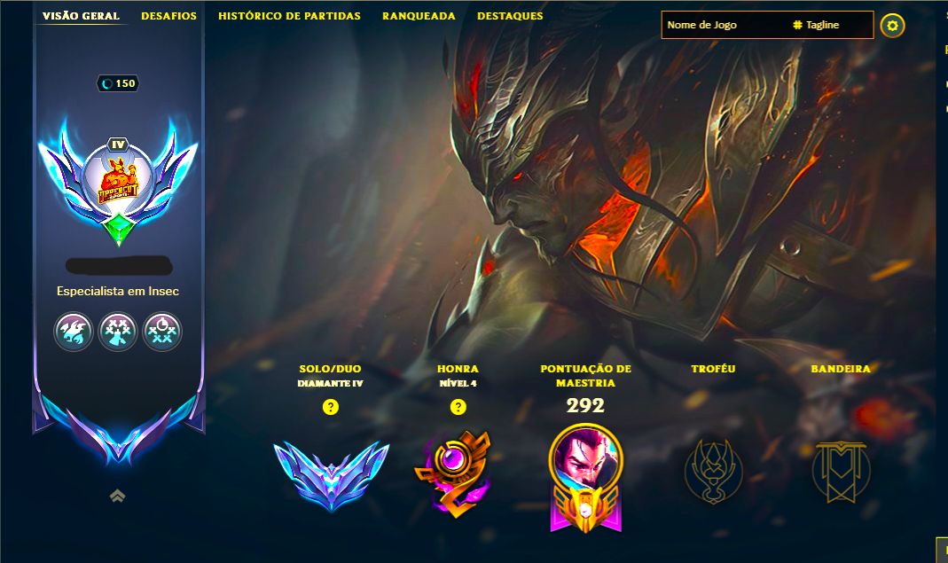 SKIN LENDÁRIA YASUO EMISSÁRIO + [ DIAMANTE COM 55 % DE WIN RATE ] + [TROCA NICK]