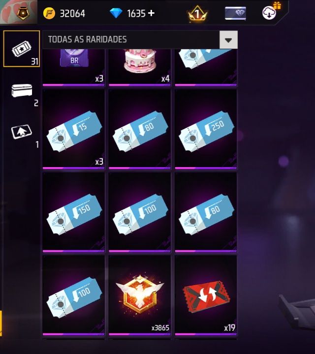 CONTA FREE FIRE +1635 DIMAS