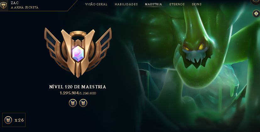 CONTAS MONOCHAMPIONS/ 1 MILHAO DE MAESTRIA+ COM BASTANTE OU POUCA SKINS