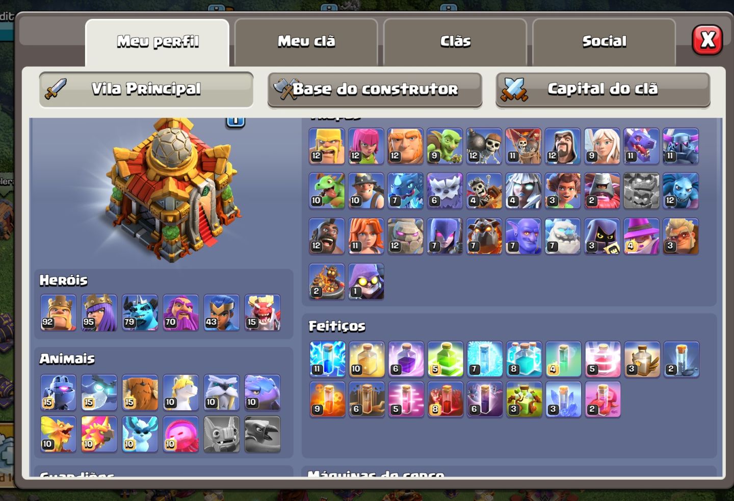 Estas 3 contas do Clash of clans (cv17, cv16 e CV12)