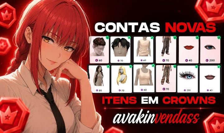 [LEIA A DESCRIÇÃO] CONTAS NOVAS COM ITENS EM CROWNS
