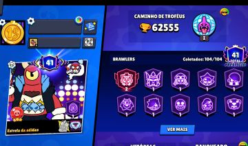 Conta Brawl Stars 62K+ | conta: 2021 | prestígio: 41 | skin: 418 | Hipercarga:77