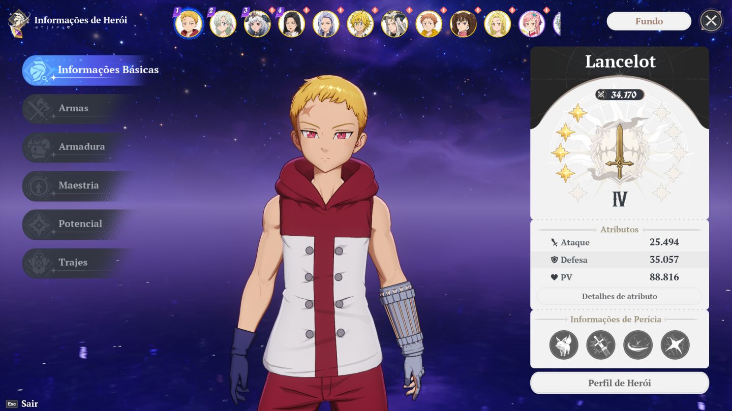 CONTA ELIZABETH P10 É MELIODAS P6 PODENDO PEGA P8 + LANCELOT P4