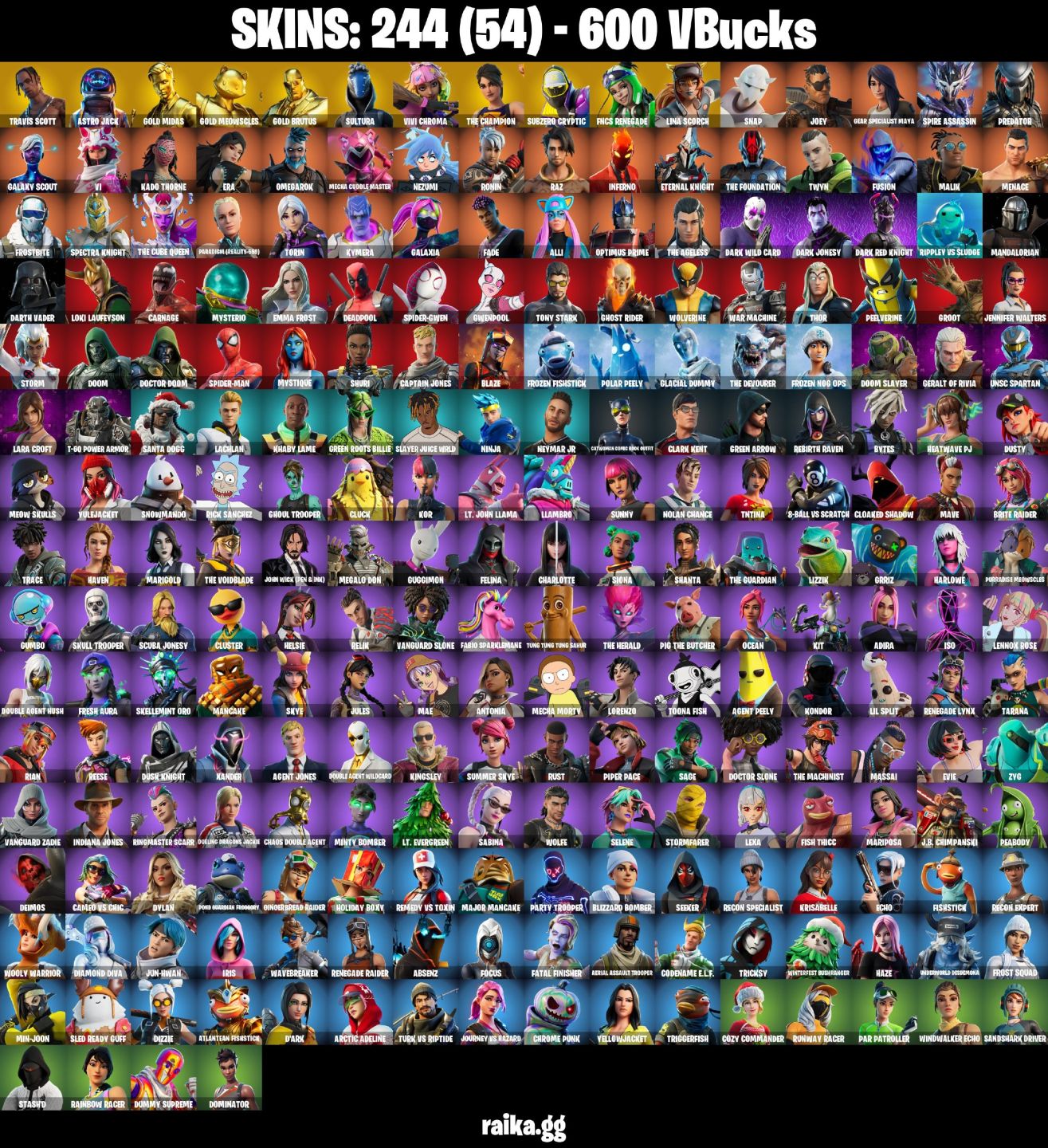 244 skins | Renegade Raider Travis Scott | Astro Jack | Gold Midas 600 VB