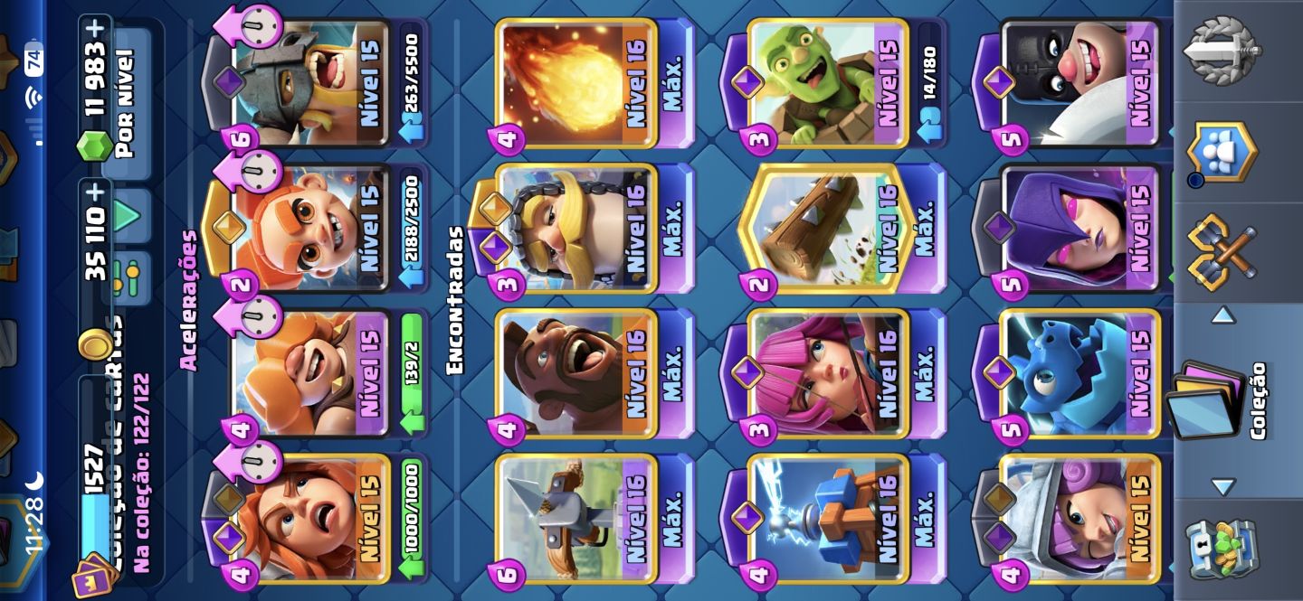 CONTA DE CLASH ROYALE COM MUITAS EVOLUTIVAS, TODAS AS CARTAS DO GAME