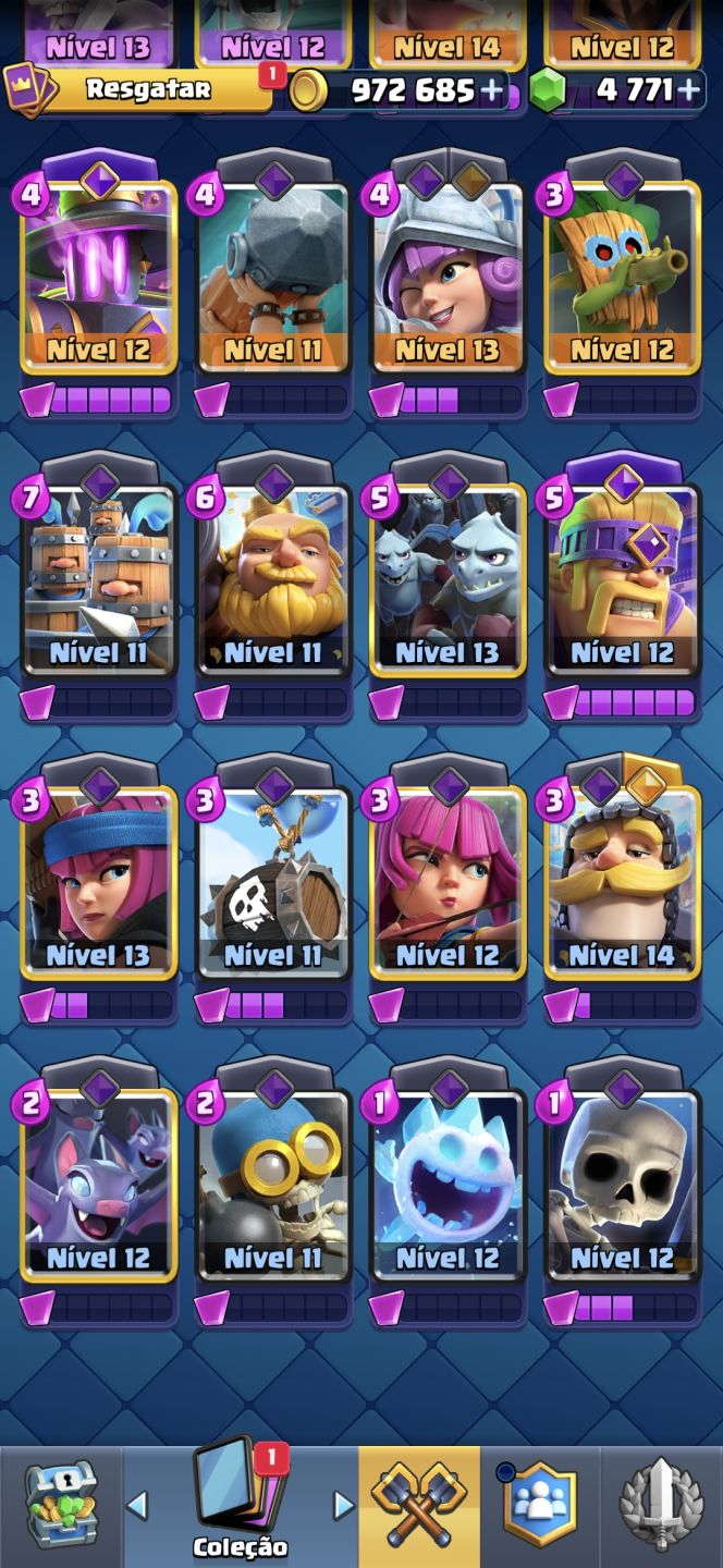 Conta de clash royale 9867 troféus, 3 heróis + 6 campeões e 8 evoluções