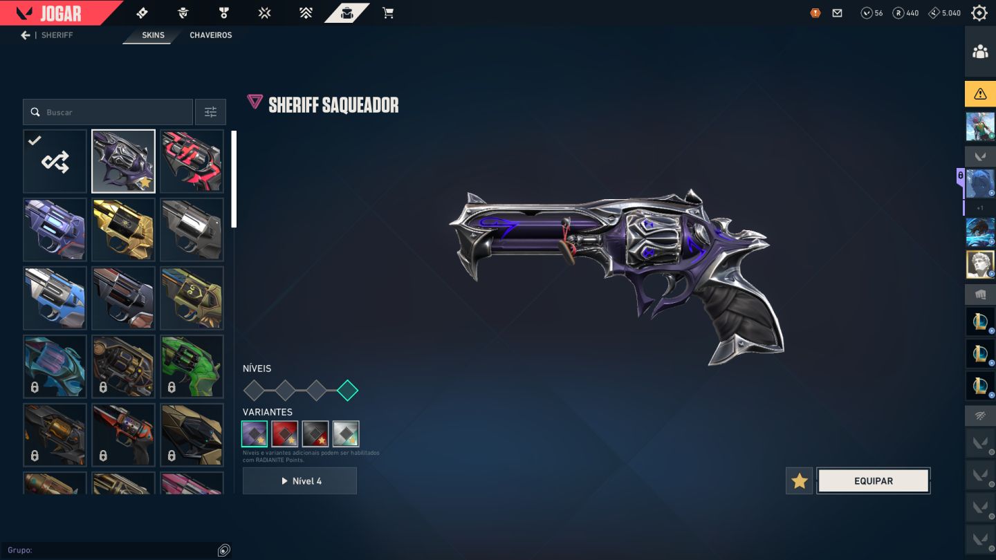 Conta valorant varias skins (LVL +200)