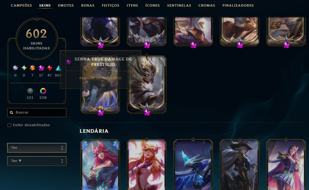 Conta lol e valorant com muita skin