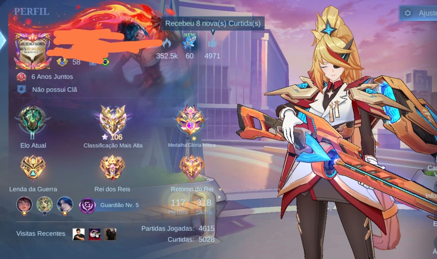 Conta Móbile legends Colecionador Prestigiado