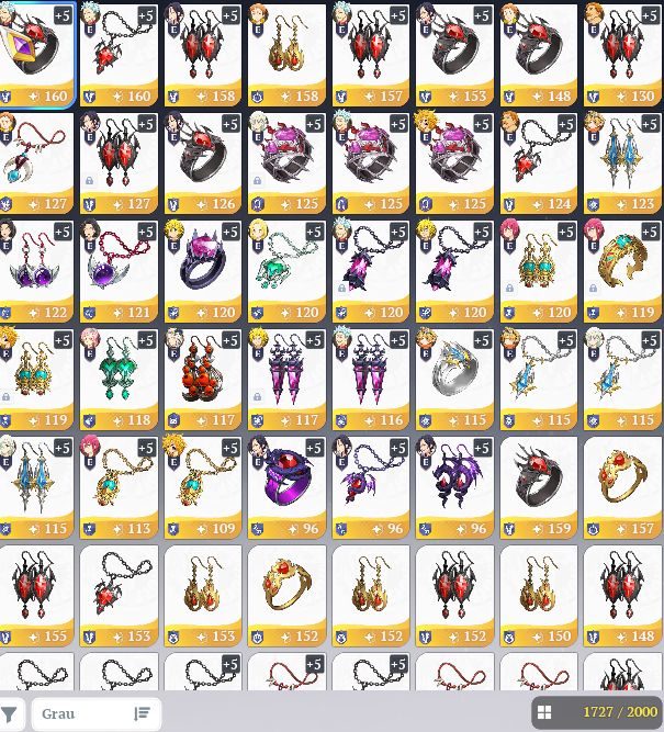 Conta End game 7DS Origin com Ban p9 e Meliodas p10