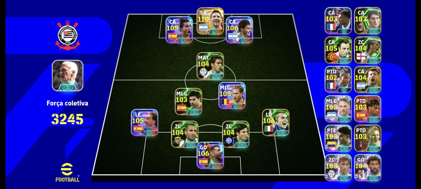Conta efootball pontuação 3245 Messi big time