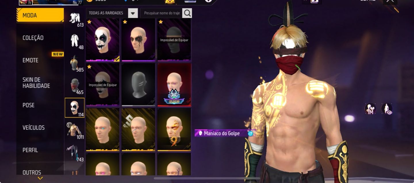 CONTA FREE FIRE FULL PARCERIA + 1K DE PEITAS + RAGNAROK+ PRIME 8 + PES DESCALÇO