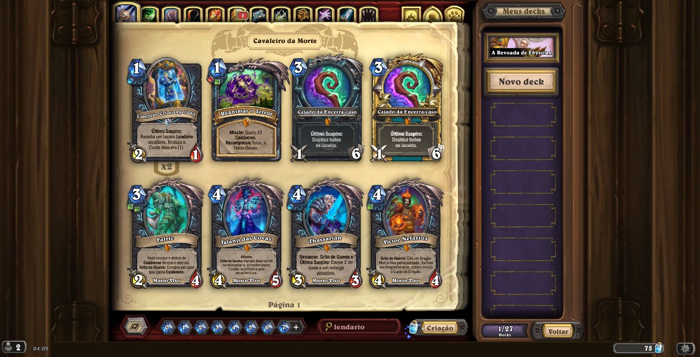 Conta Barata para sair rapido de Hearthstone