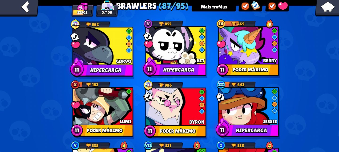 Conta antiga brawl stars|+800,00 gasto|passes antigos|87 brawlers desbloqueados