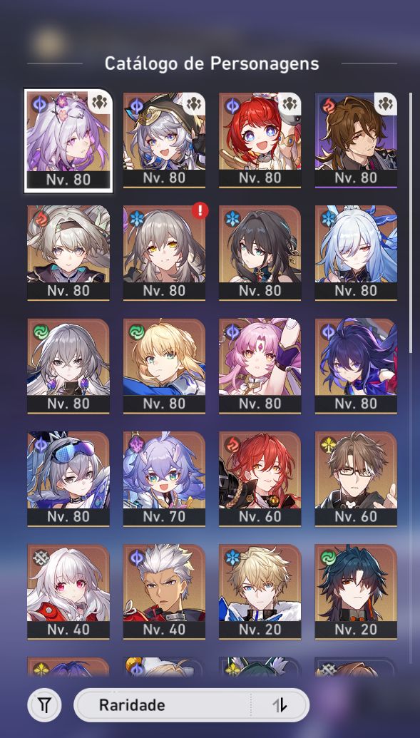Conta Honkai Star Rail castorice, cipher, tribbie, firefly, saber, e muito mais