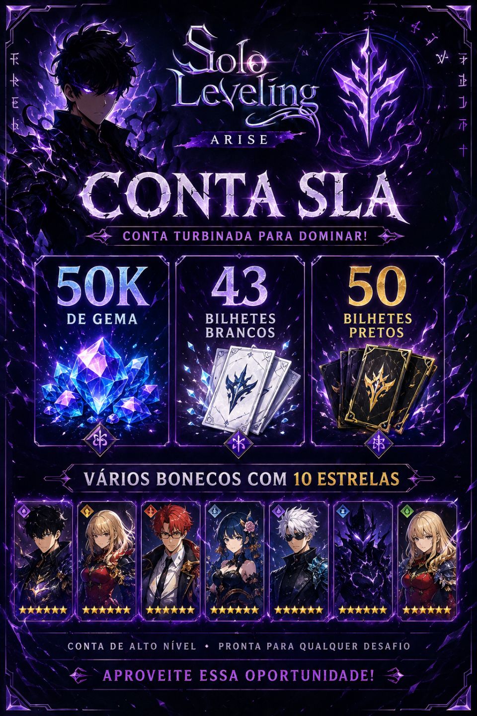 Conta SLA, Upada 50k Gema+ Bilhete