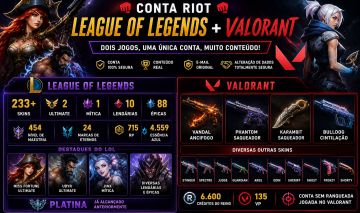 CONTA RIOT | LOL 233+ SKINS + VALORANT | KARambit SAQUEADOR