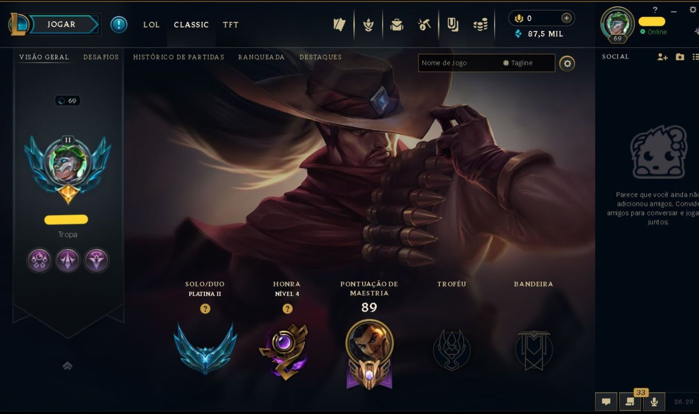 (100% SEGURA) CONTA SMURF - PLATINA 2 - 87,5K EA - SKINS - UPADA À MÃO