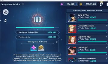 CONTA SOLO LEVELING: ARISE. LV 157, POWER 4kk600