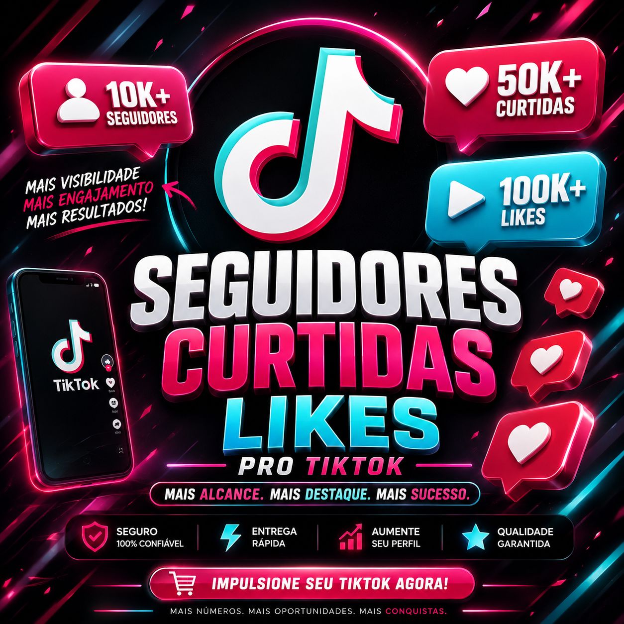 50.000mil Views No TIK TOK + SEGUIDORES + Curtidas 100% Gratis