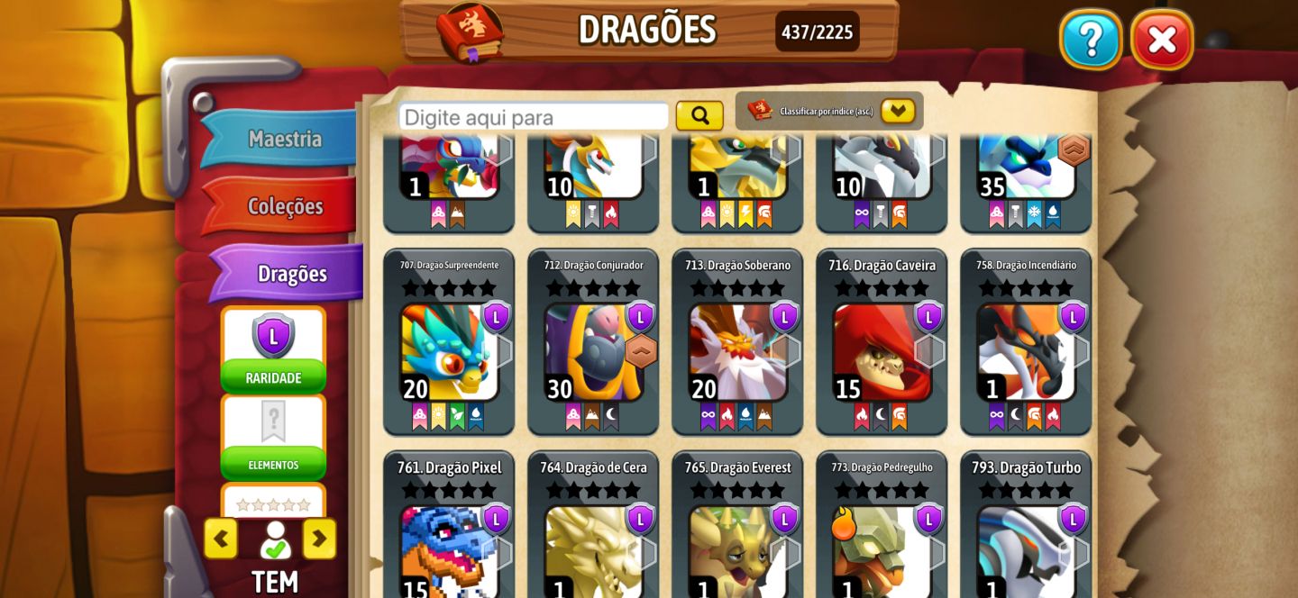 Conta de Dragon City Antiga Nivel 75