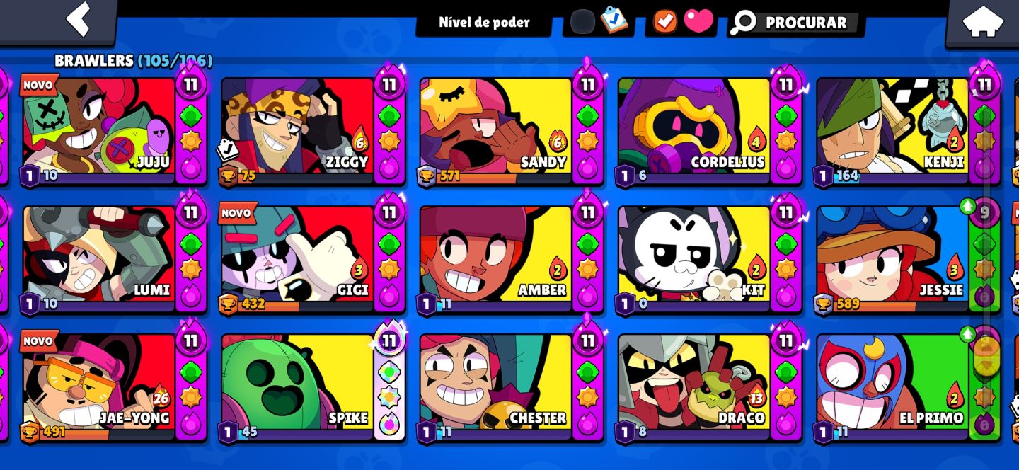 CONTA BRAWL STARS FULL + DE 95 BRAWLERS PODE 11 E BUFFIES