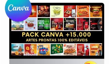 MEGA PROMOÇÃO - Pack Canva +15.000 Artes Editáveis Redes Sociais + Bônus