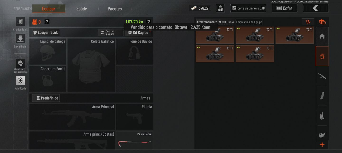 Conta Arena Breakout mobile 127m