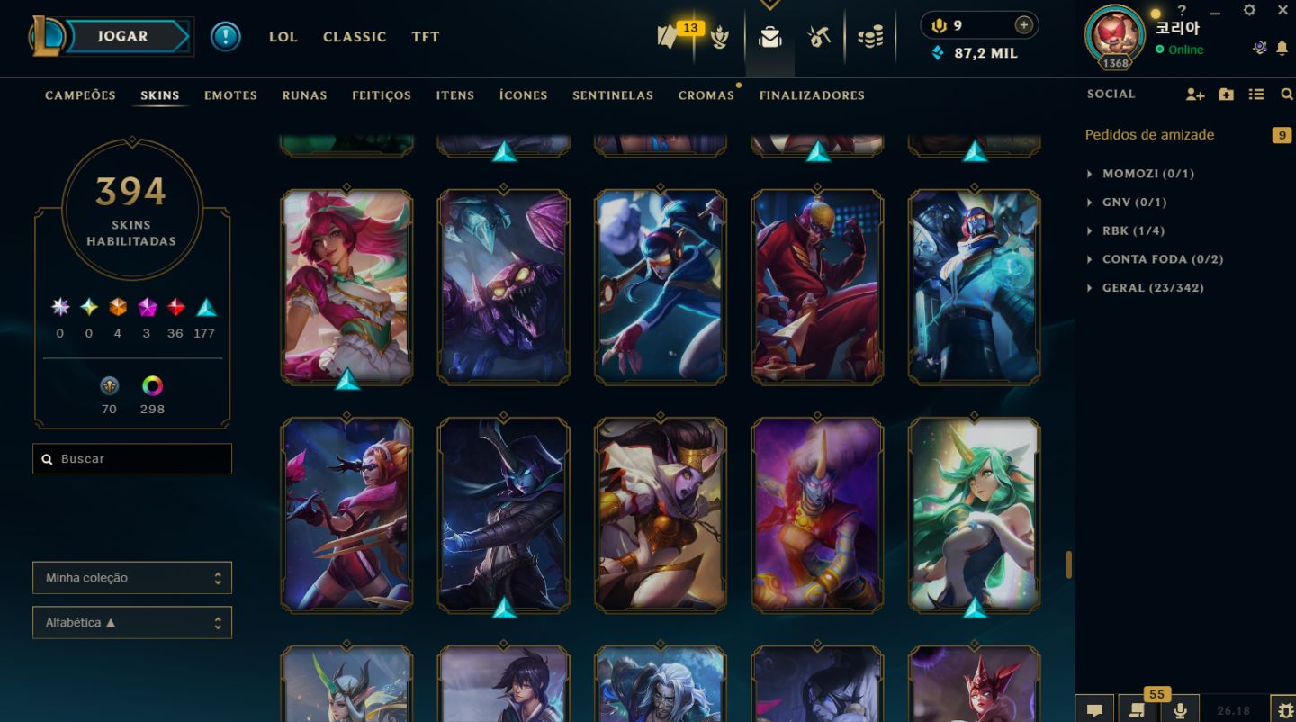 Conta League Of Legends Nv 1368 ( 394 Skins )