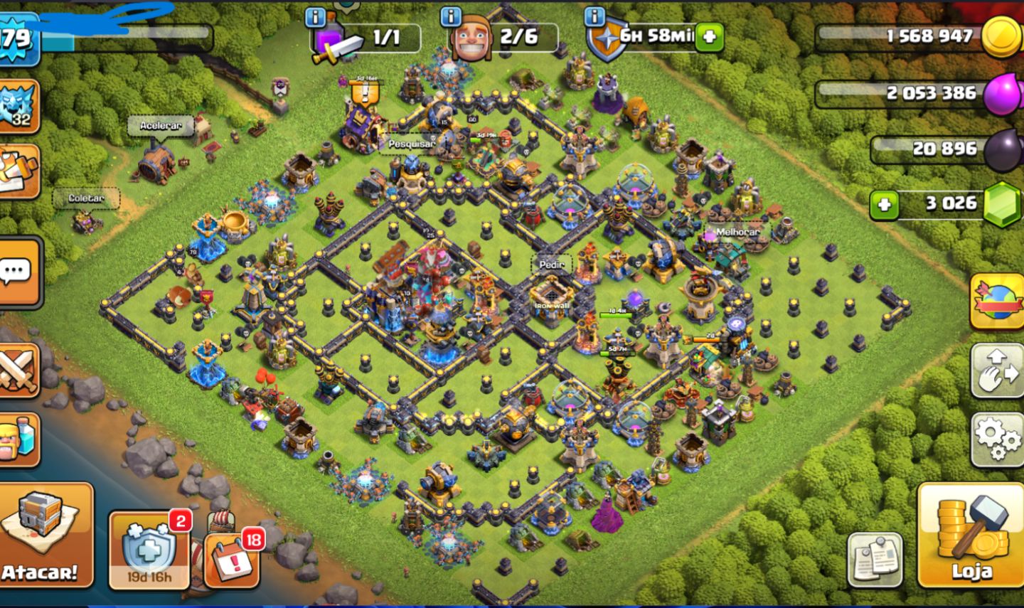 Clash of Clans CV 18 - conta bem upada