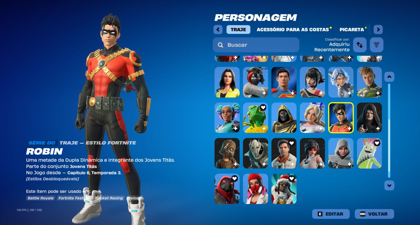 CONTA FORTNITE COM MARSHMELLO, ROBIN, SUPERMAN, MANDARINA + ESTILOS FULL E MAIS