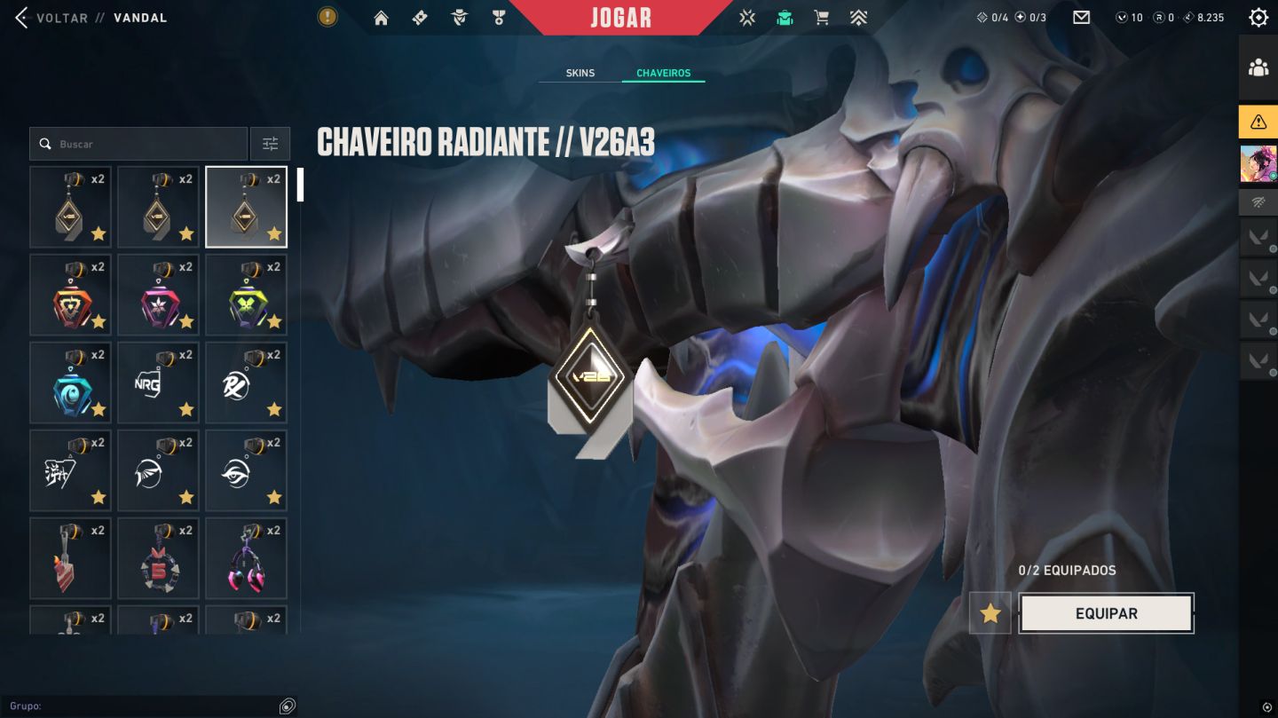 CONTA VALORANT ASC 1 FULL ACESSO CHAVEIRO DE RAD V26 E V25 VARIAS SKINS