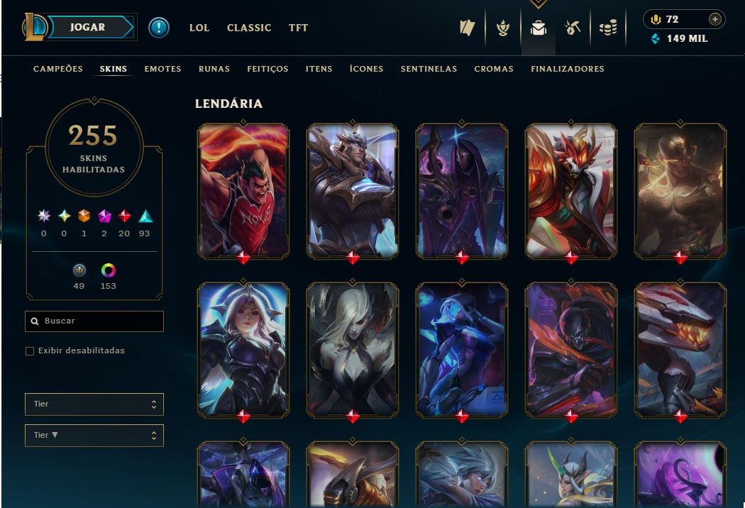CONTA DE LOL 150K EA NIVEl 526 - DIAMANTE 4 (FLEX), PLATINA 2 (SOLO DUO)