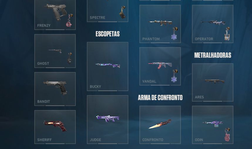 CONTA VALORANT VANDAL GAIA E PHANTOM PRELÚDIO E ETC...