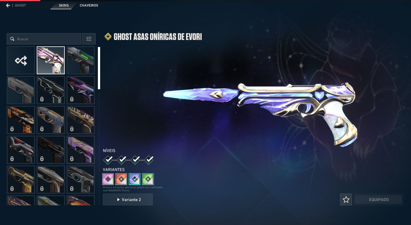 Conta de valorant - diamante 1 com pacote neo-oeste completo e outras skins
