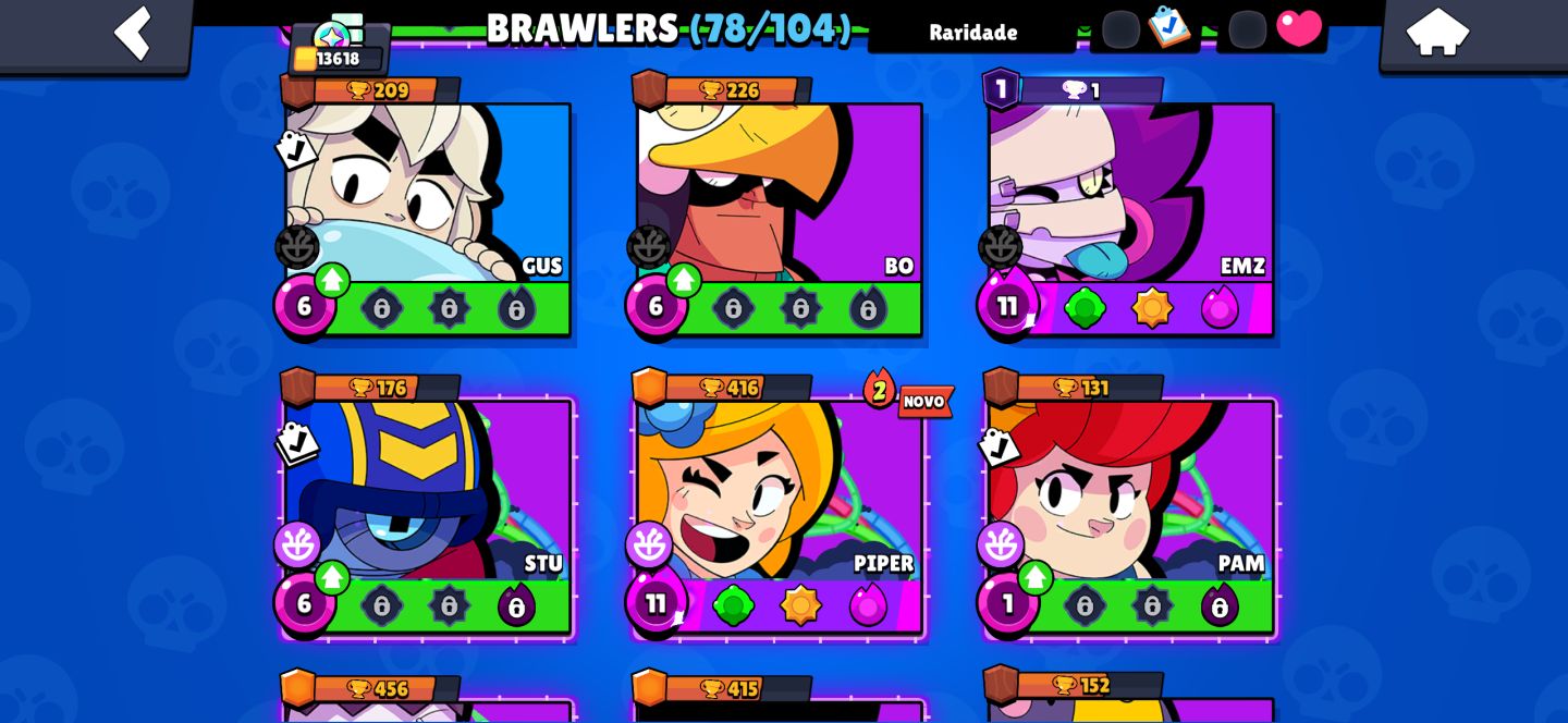 Conta de Braw Stars, 78 brawlers