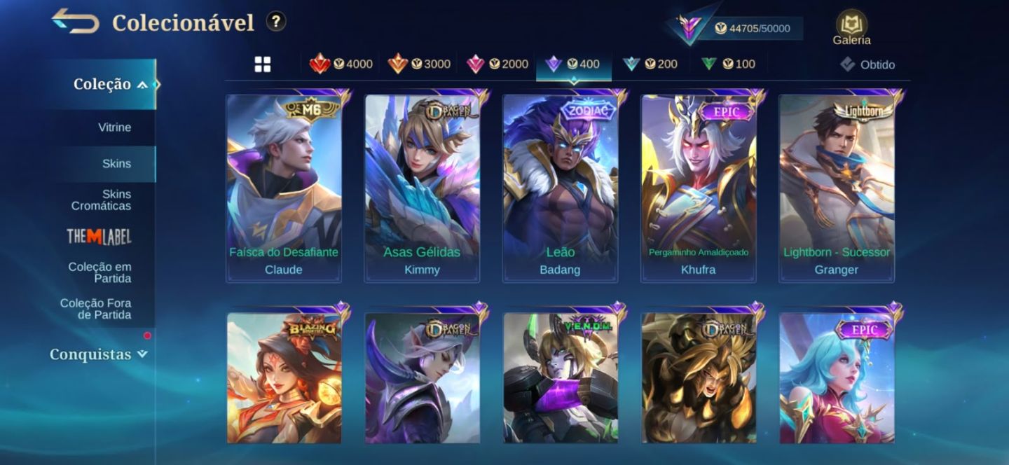 Conta Mobile Legends Melhor Colecionador