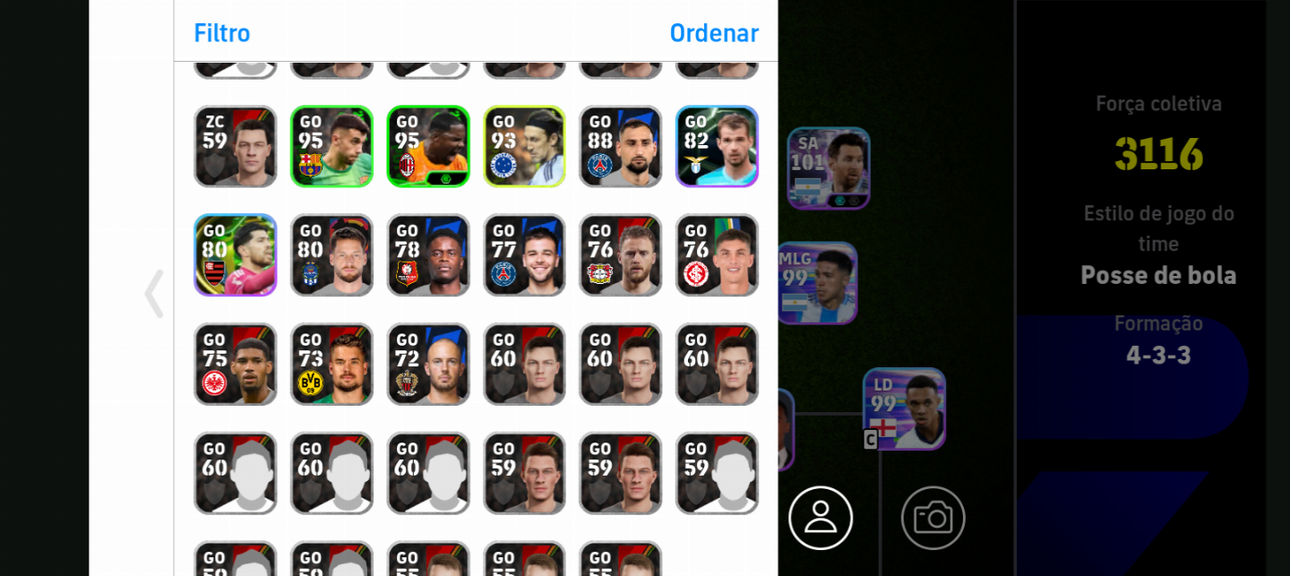 CONTA EFOOTBALL 3116 FORÇA | Zanetti 103, Ednilson, MESSI 101, inzaghi 102