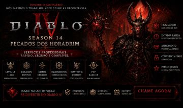 Diablo 4 Service - Level up - Paragon - SEASON 14 - Leia a descrição