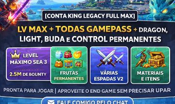CONTA KING LEGACY FULL MAX | LV MAX + PROGRESSO AVANÇADO + PRONTA PRA JOGAR