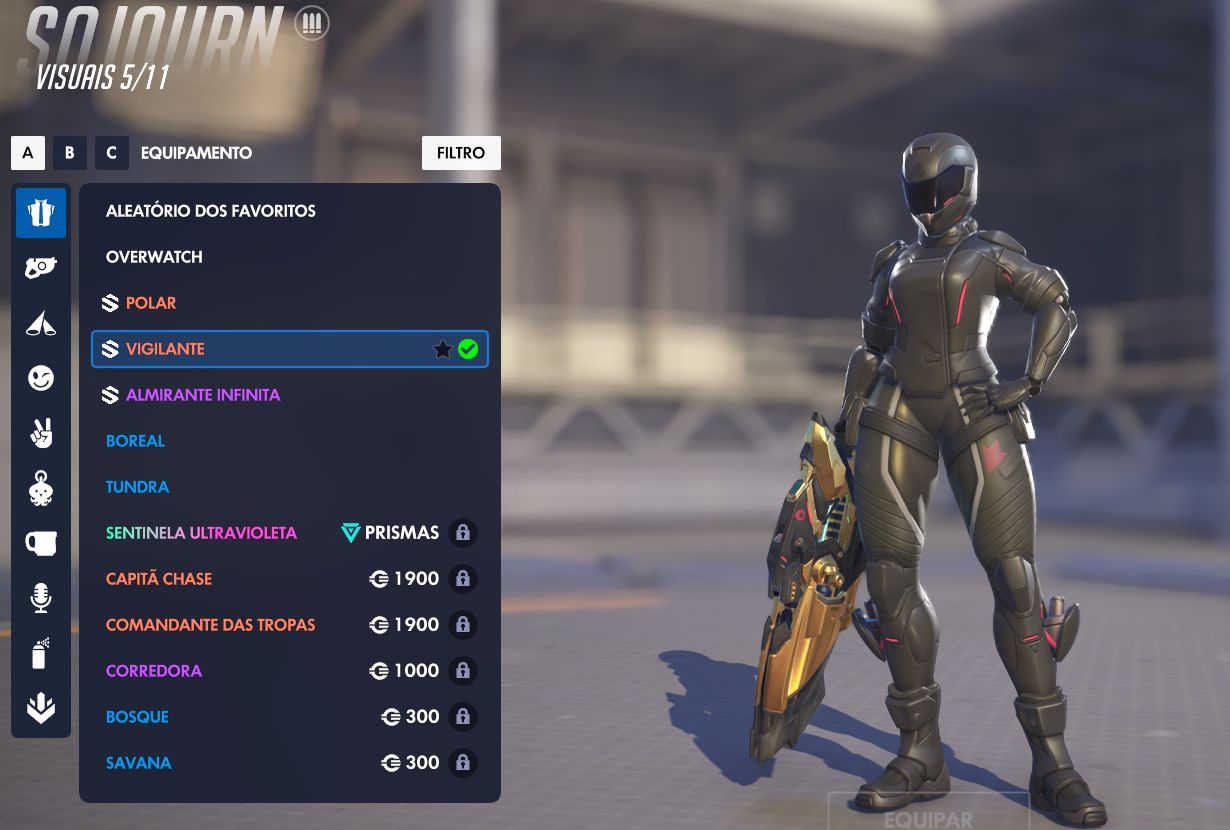 Conta Overwacht várias Skins Míticas de personagens e armas!