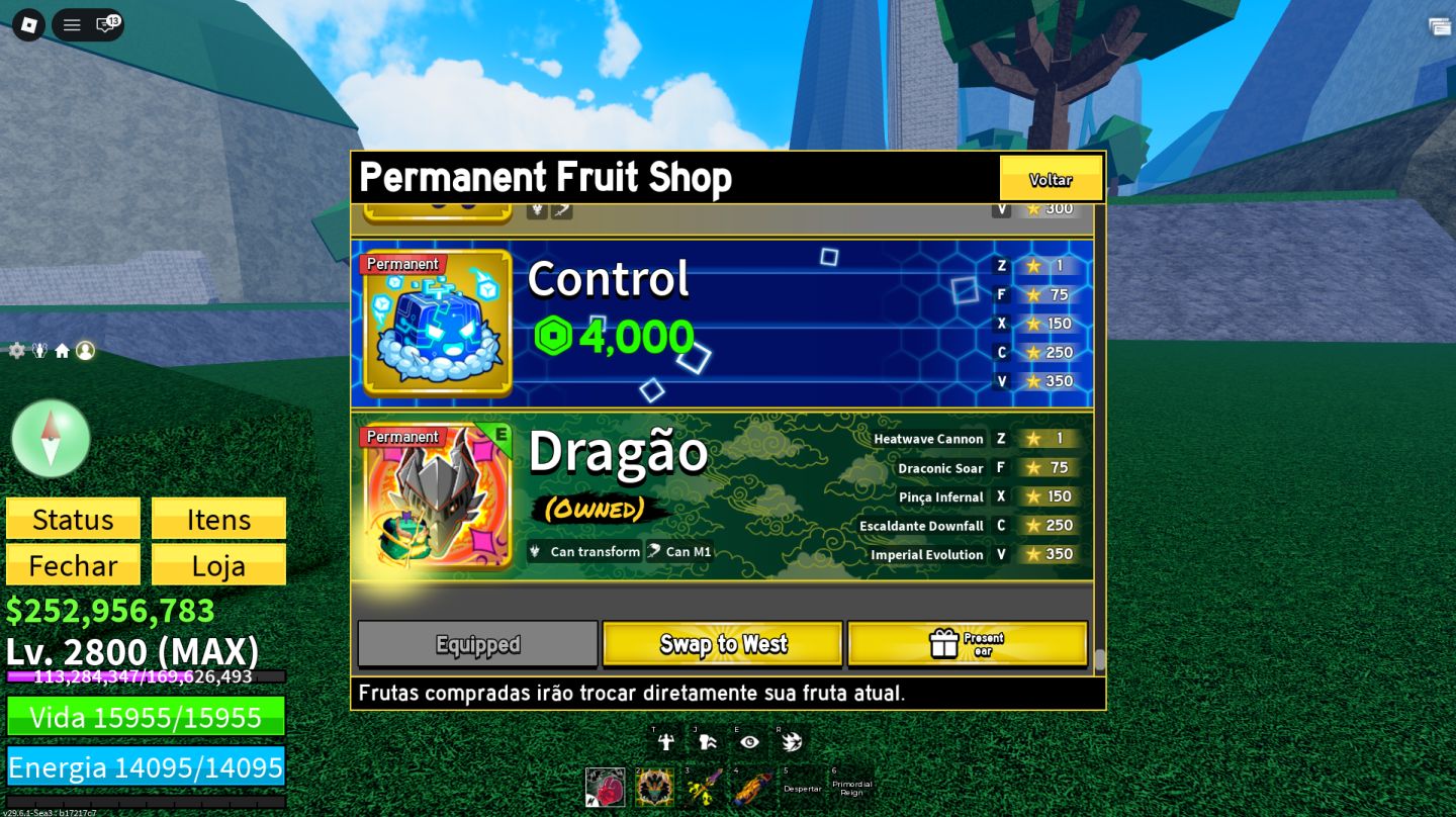 CONTA BLOX FRUITS COM DRAGON PERMANENTE!!!